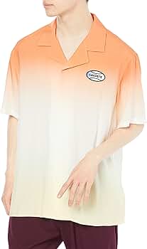 LACOSTE 開襟シャツ LACOSTE シャツ コットンバックサテンオープンカラーシャツ